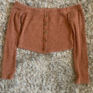 Off the shoulder long sleeve top